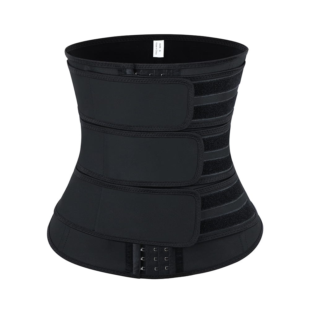 Black Hooks Latex Three-Belt Waist Trainer Anti-Slip
