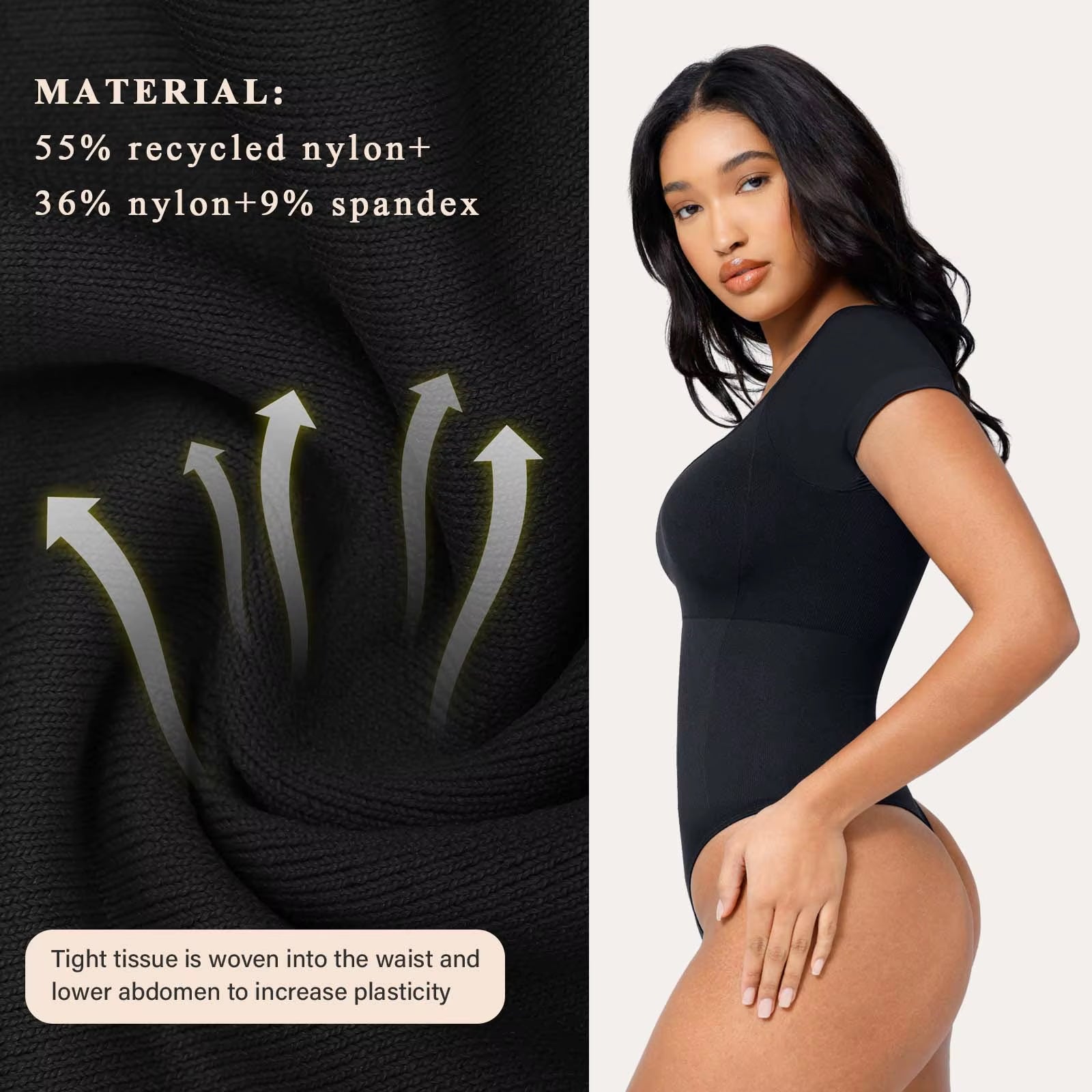Hexin Eco-Friendly Seamless Bodysuit Casual Everyday Light Control Strong Chest Support Cooling Anti-Sweat Shapewear