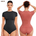 Hexin Women Breathable Spandex Waist Abdomen and Hip Shaping Bodysuit Seamless Short Sleeve Briefs Wholesale