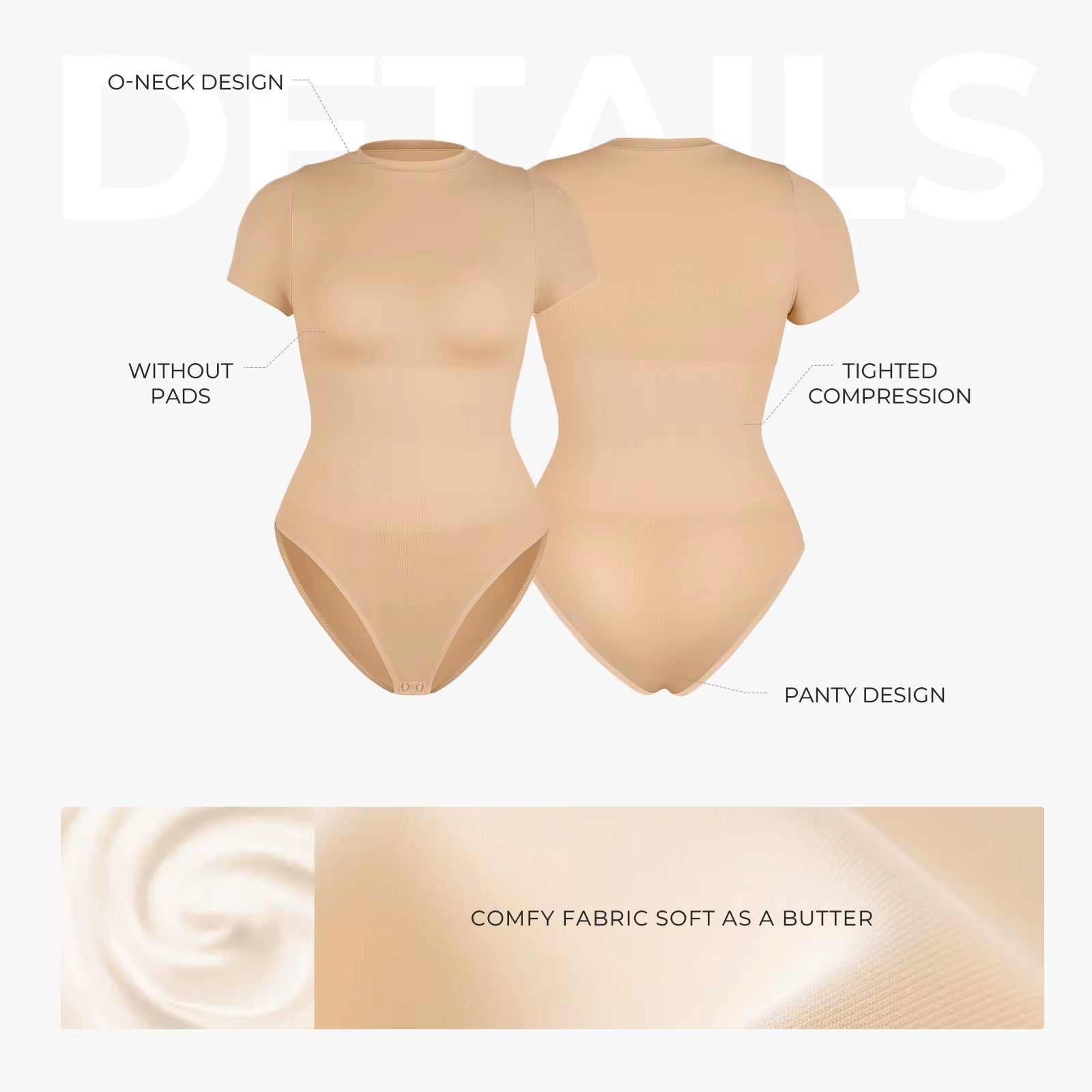 Hexin Women Breathable Spandex Waist Abdomen and Hip Shaping Bodysuit Seamless Short Sleeve Briefs Wholesale