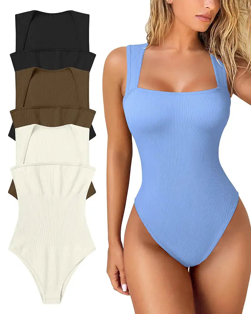 Bodysuit for Women Tummy Control Shapewear Seamless Sculpting Thong Body Shaper Tank Top Tank Wide Shoulder Straps