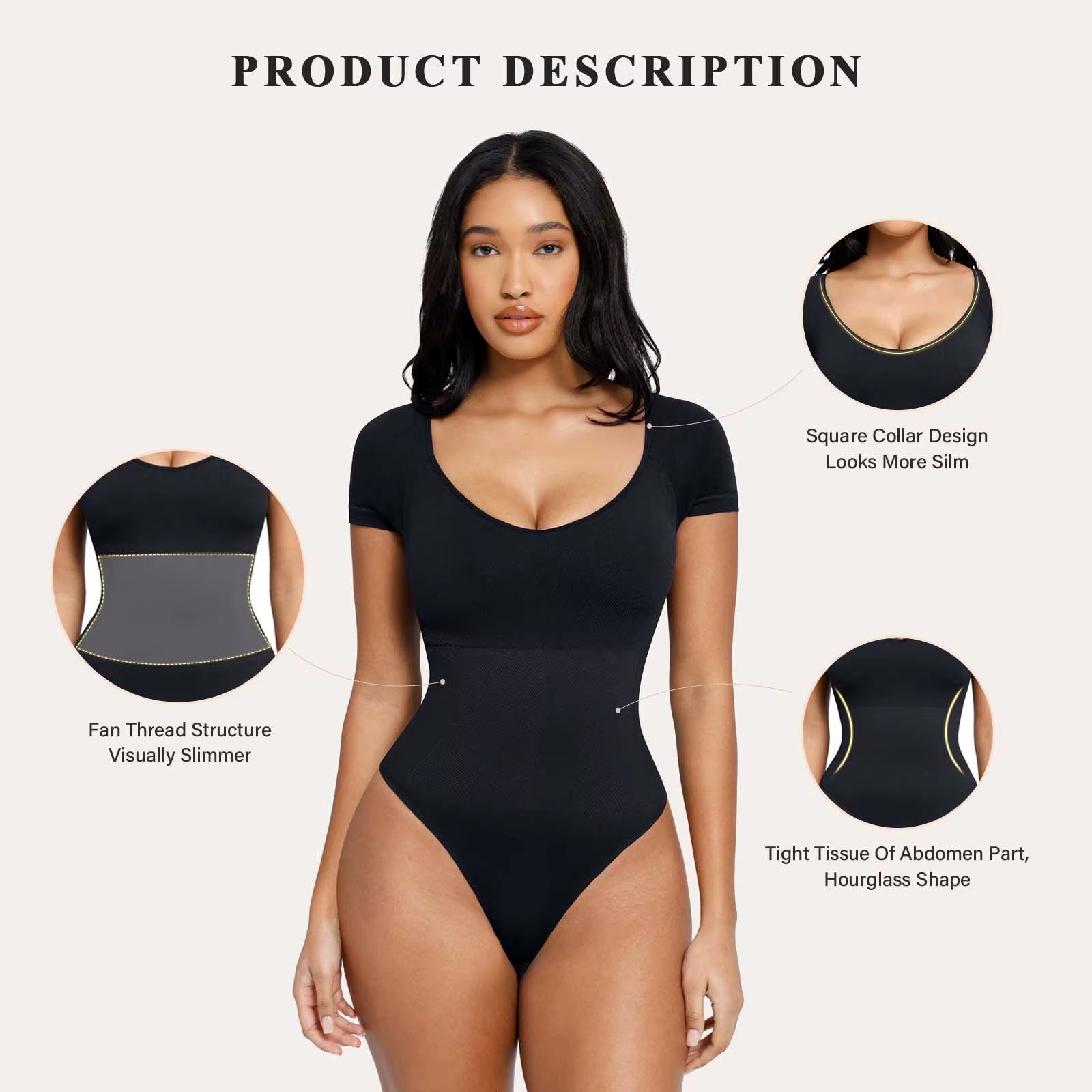 Hexin Eco-Friendly Seamless Bodysuit Casual Everyday Light Control Strong Chest Support Cooling Anti-Sweat Shapewear