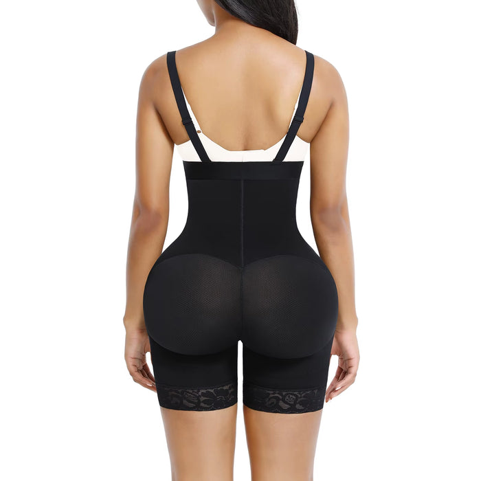 HEXIN Private Label Light Control Body Shaper Breathable Shapewear Bodysuit with Crotchless Design