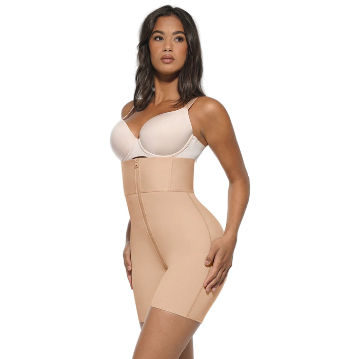 Hexin Zipper High Waist Wide Elastic Waistband Women'S Tummy Control Body Shaper Colombianas Butt Lifter BBL Shorts