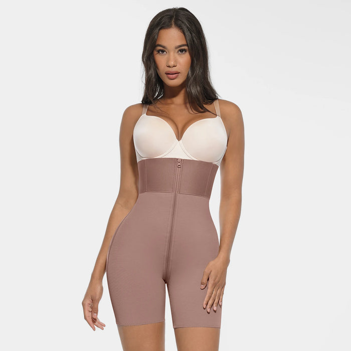 Hexin Zipper High Waist Wide Elastic Waistband Women'S Tummy Control Body Shaper Colombianas Butt Lifter BBL Shorts