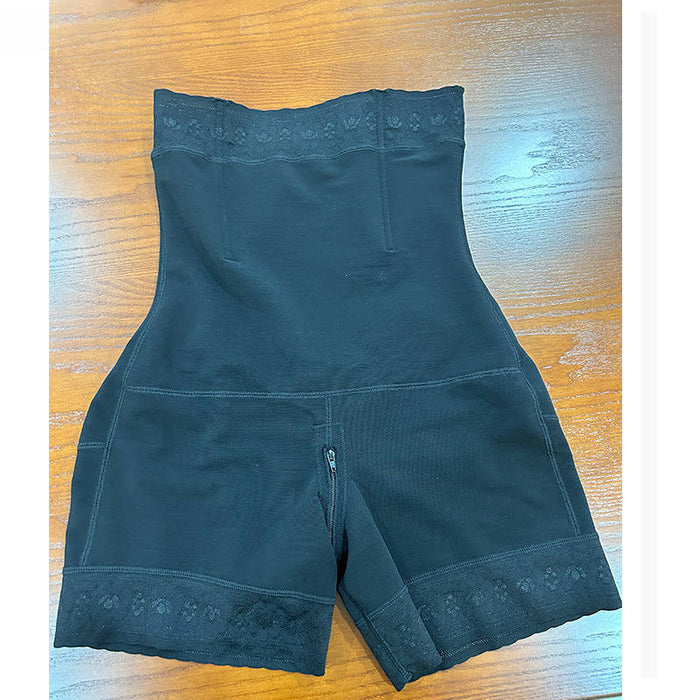 Fajas Colombianas Shapewear Women High Waisted Tummy Control Shorts Butt Lifter Bodysuit Power Panties Shaper on wooden surface.