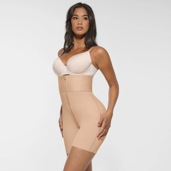 Hexin Zipper High Waist Wide Elastic Waistband Women'S Tummy Control Body Shaper Colombianas Butt Lifter BBL Shorts