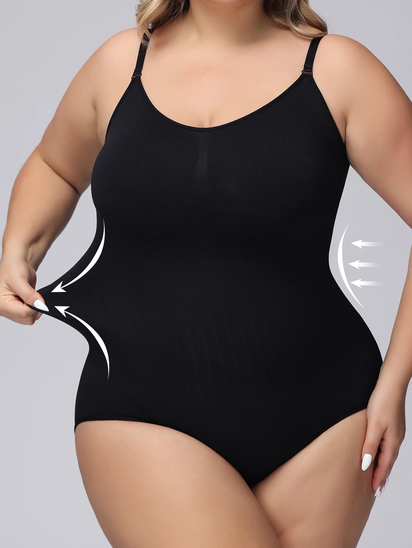 Women'S Seamless Plus-Size Underwear Hip Lift, Belly Tuck, Waist Strap Sexy One-Piece Shapewear