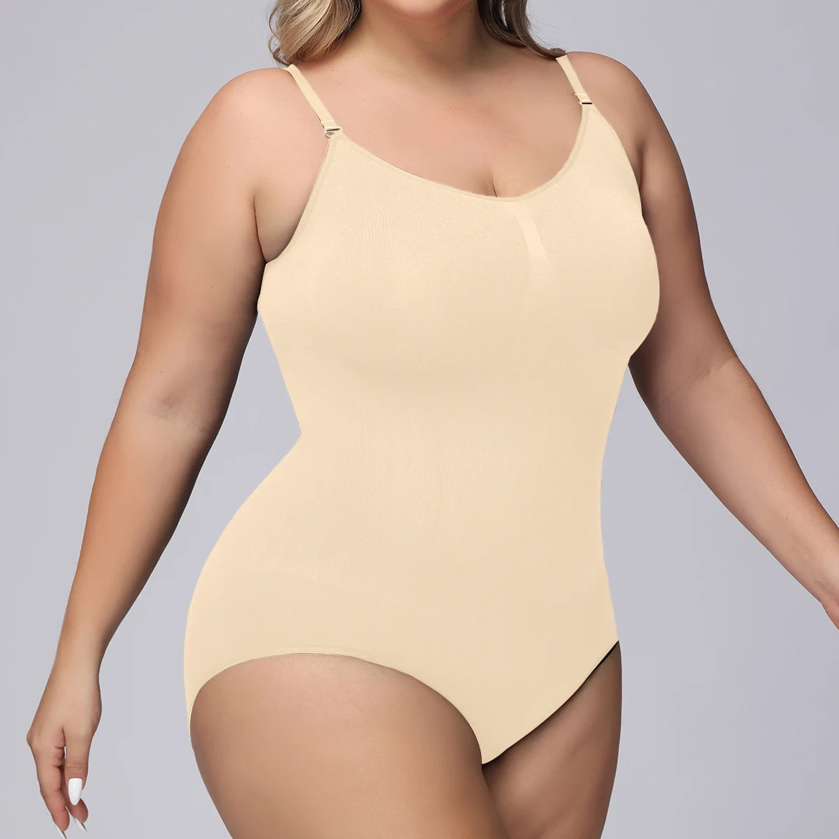 Women'S Seamless Plus-Size Underwear Hip Lift, Belly Tuck, Waist Strap Sexy One-Piece Shapewear