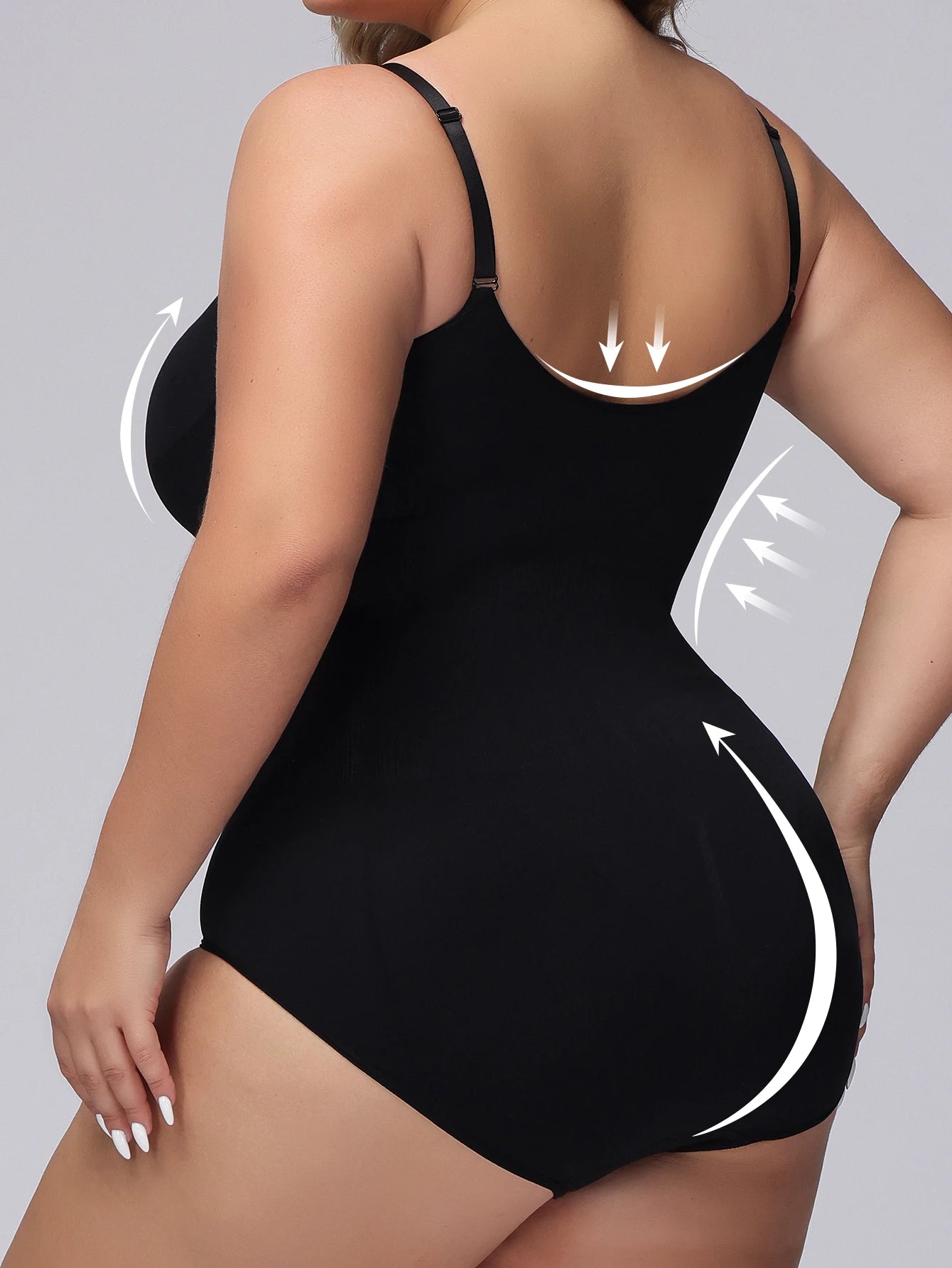 Women'S Seamless Plus-Size Underwear Hip Lift, Belly Tuck, Waist Strap Sexy One-Piece Shapewear