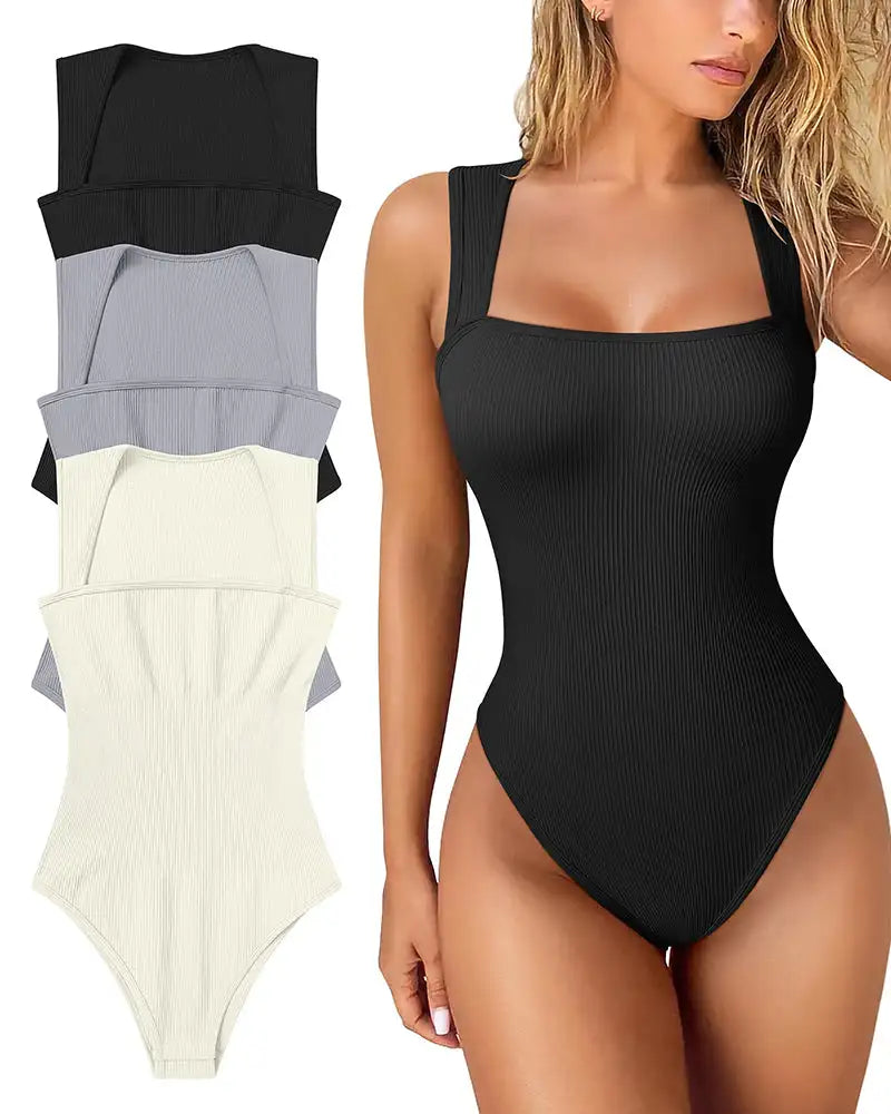 Bodysuit for Women Tummy Control Shapewear Seamless Sculpting Thong Body Shaper Tank Top Tank Wide Shoulder Straps