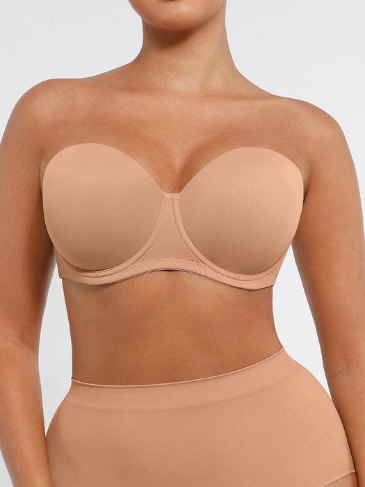 Strapless Non-slip Gathering Bust Support Underwire