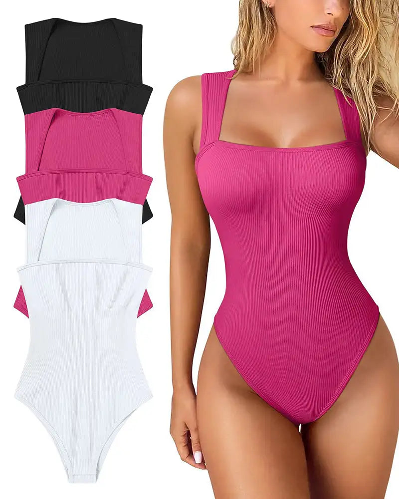 Bodysuit for Women Tummy Control Shapewear Seamless Sculpting Thong Body Shaper Tank Top Tank Wide Shoulder Straps