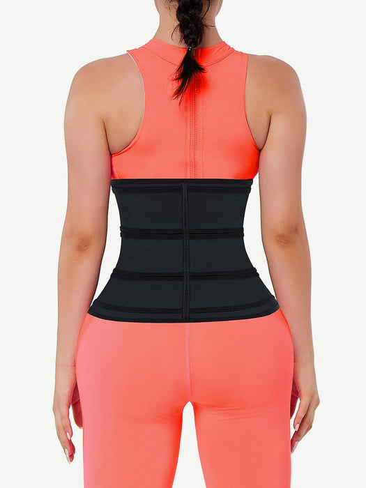 Black Hooks Latex Three-Belt Waist Trainer Anti-Slip
